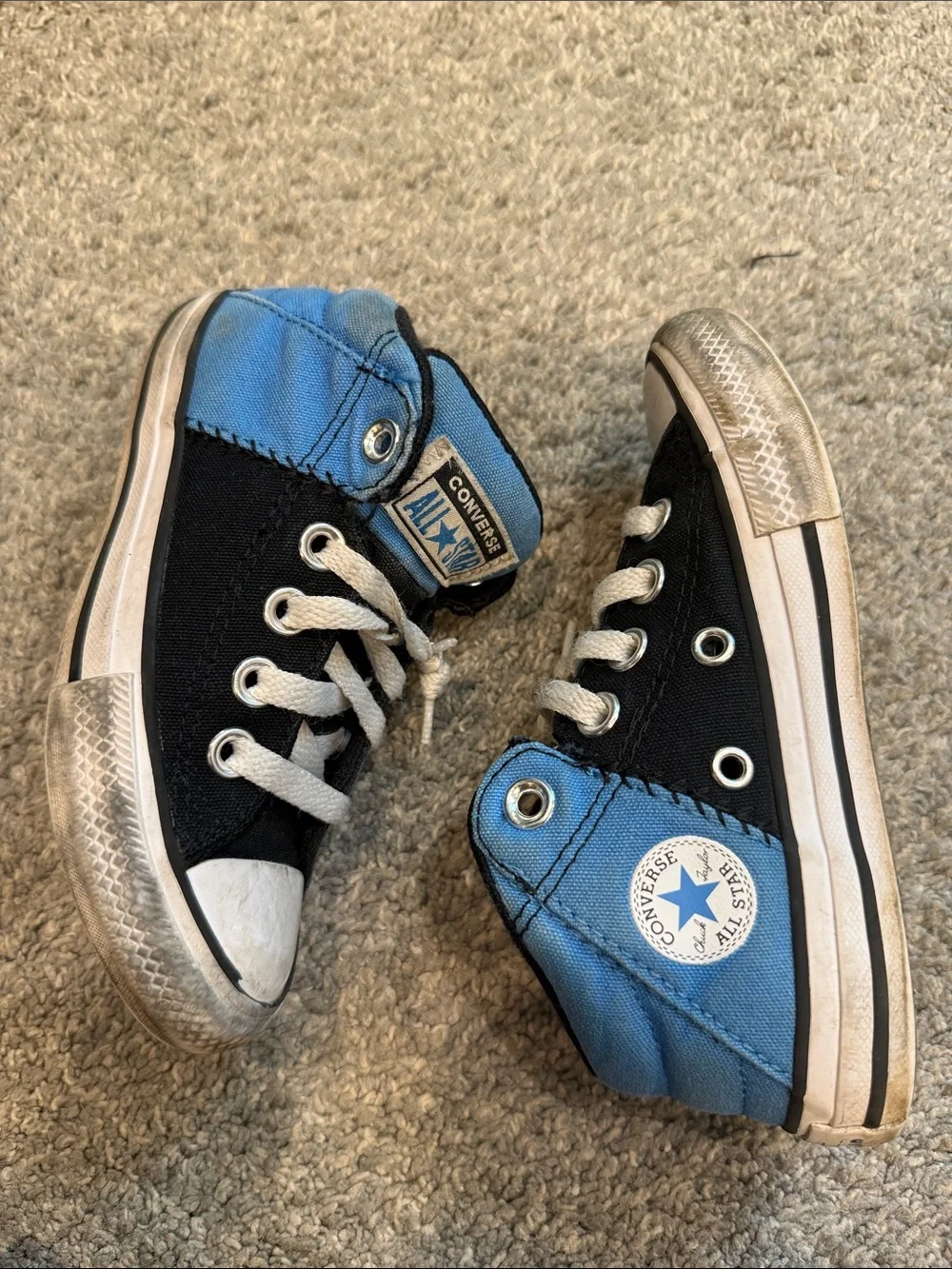 Converse | Kids Black and Blue High-Top Sneakers